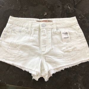 NWT white jean shorts